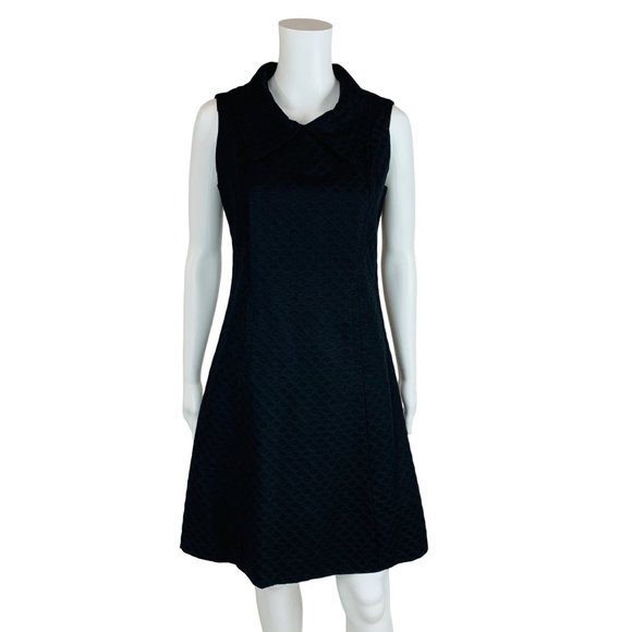 Vintage 1960s Mod Mini Dress Black Circles Peter Pan Collar | B 36" - Picture 11 of 12